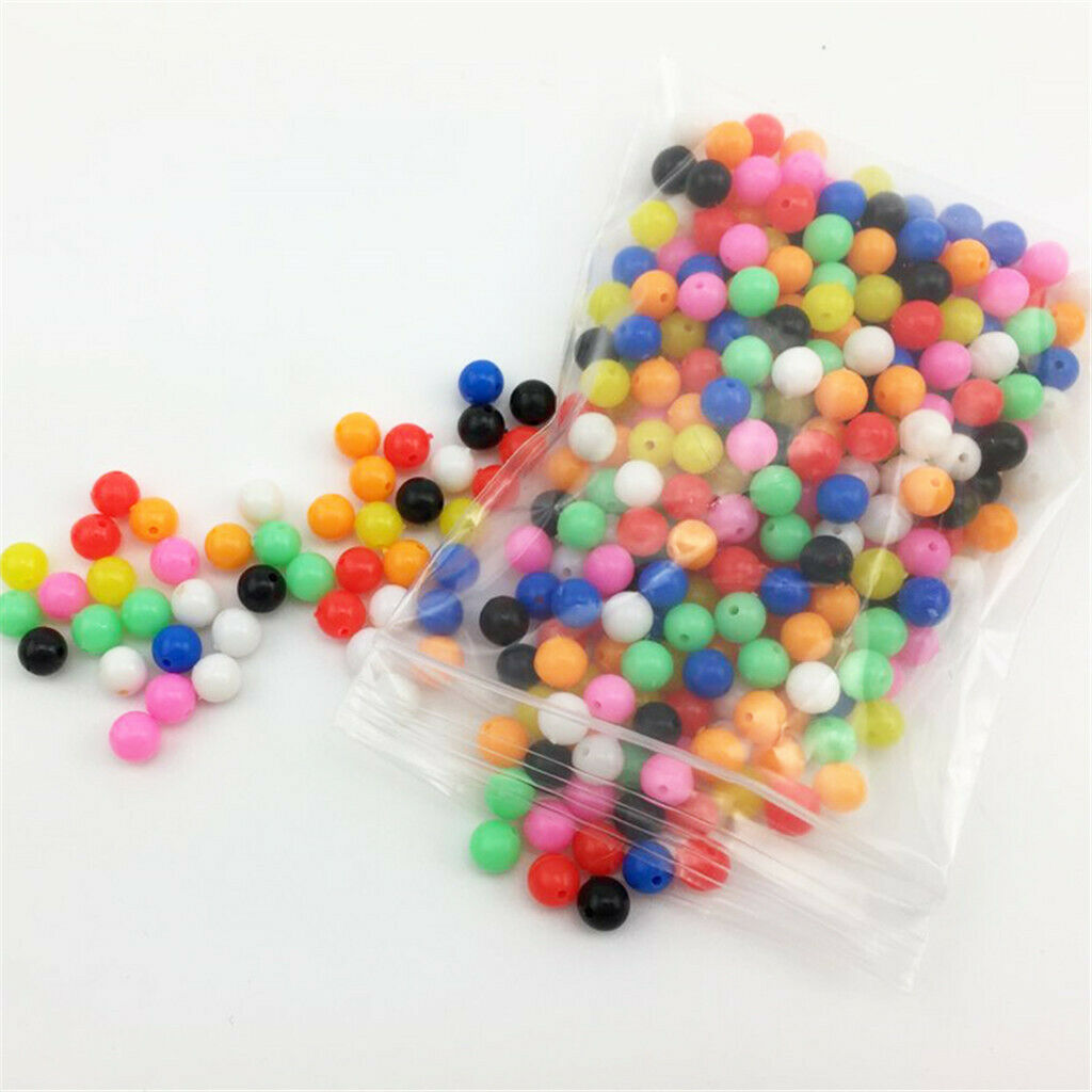 200pcs PE Multicolor Fishing Beads Lure Fishing Line Beads Tackle for fishing