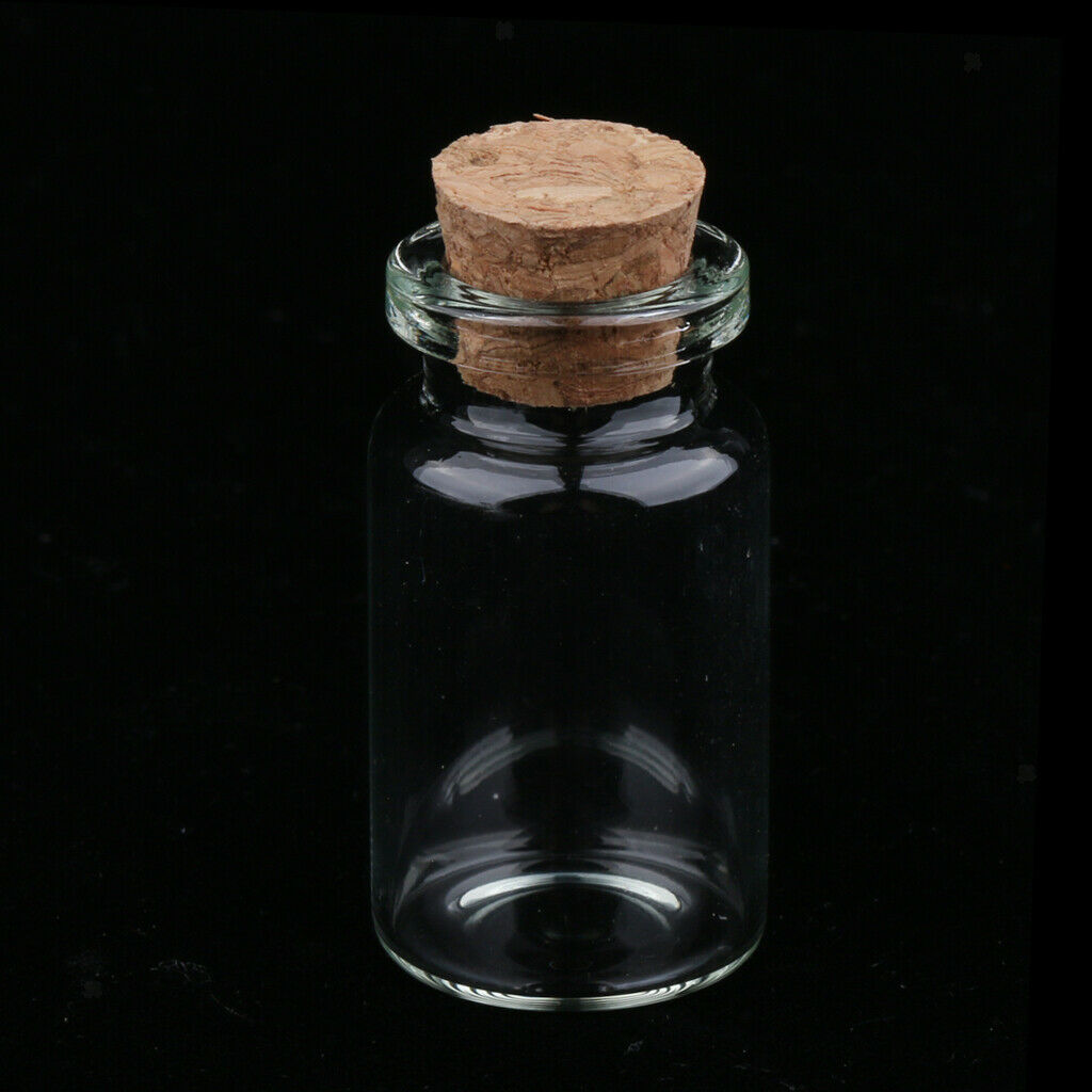 10ml 5ml Mini Glass Jars with Cork Stopper - Pack of 40 - Clear Tiny Bottles