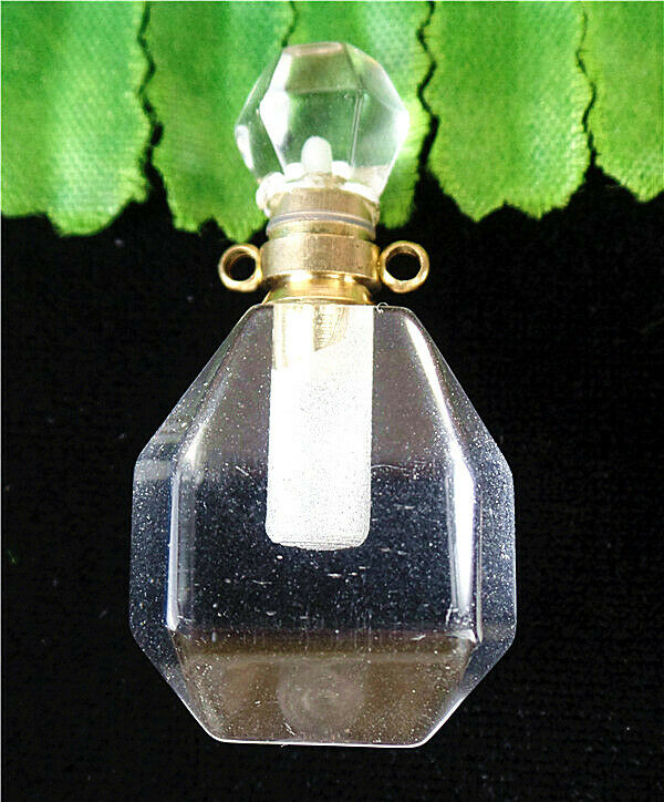 38x20x14mm White Glass Facet Perfume Bottle Reiki Pendant Bead HL78821