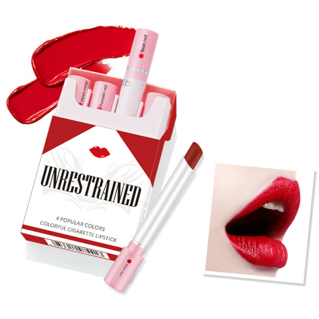 4 Colors Lipsticks Set Cigarette Design Non-sticky Moisturizing Lip Stick