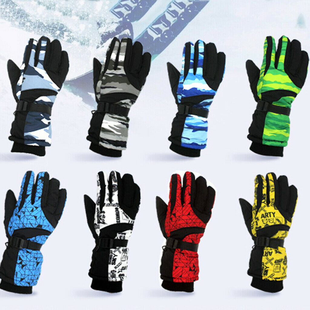 Men Winter Motorcycle Hiking Ski Snow Snowboarding Gloves Blue