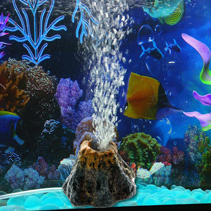 Volcano Shape Air Bubble Stone Oxygen Pump Aquarium Fish Tank Ornament Decor S99