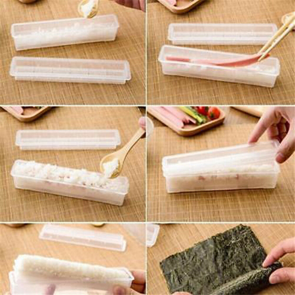 3pcs Sushi Maker Kit Rice Roll Mold Kitchen DIY Easy Chef Mould Roller Too.l8