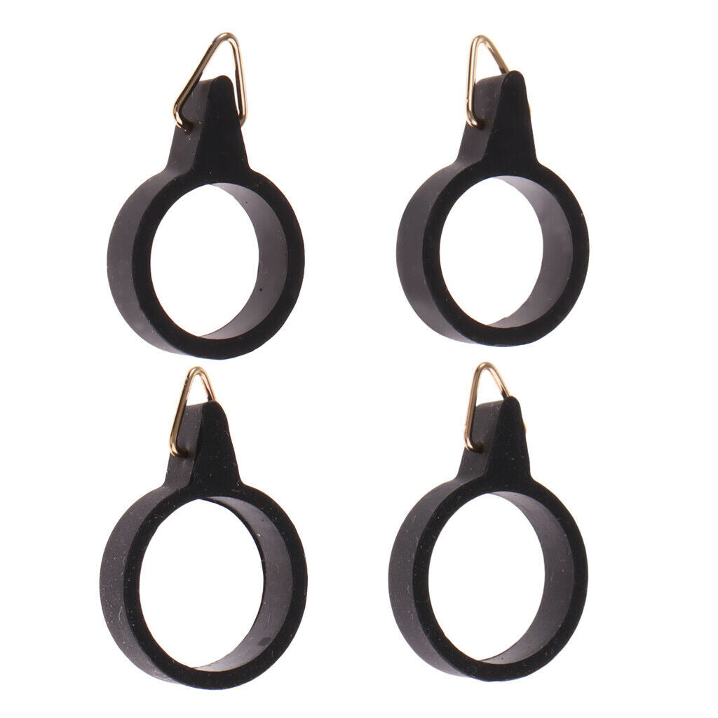 Set of 4 Fishing Rod Hook Keeper Elastic Lure Spoon Bait Treble Hooks S/M