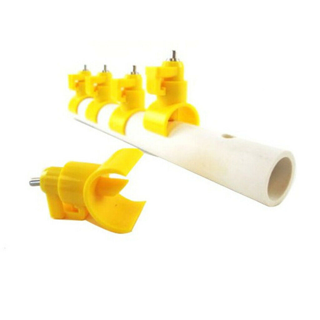 20 Pcs Chicken Water Nipple Cup Waterer Kit Accessories Suitable for Poultry