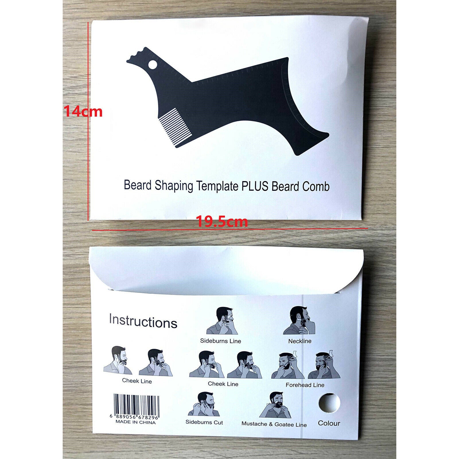 5 in 1 Beard Shaper Template Styling Comb Set for Perfect line up & Edging