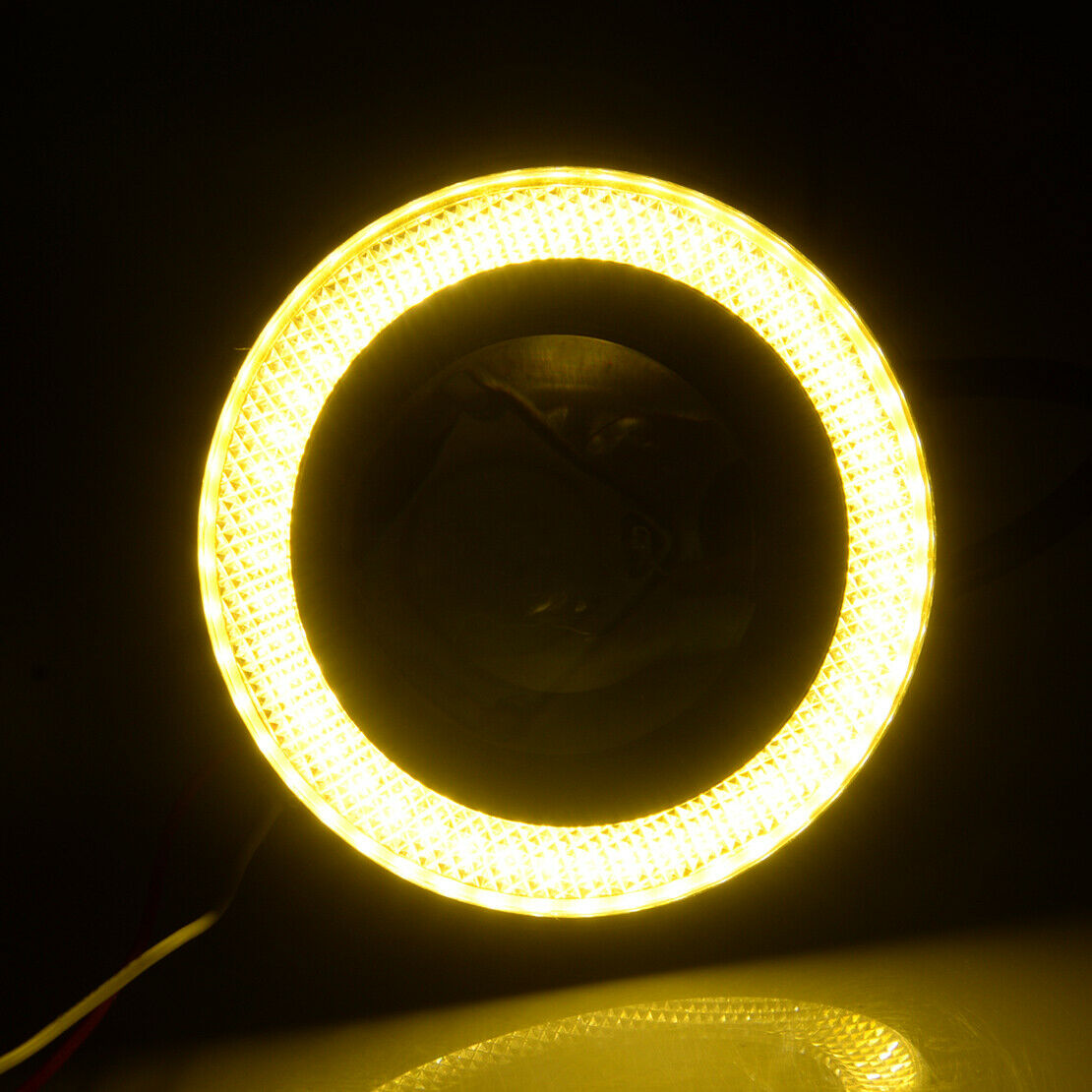 Pair COB LED Fog Light White & Yellow Angel Eyes Halo Ring DRL Lamp 2.5" 3" 3.5"