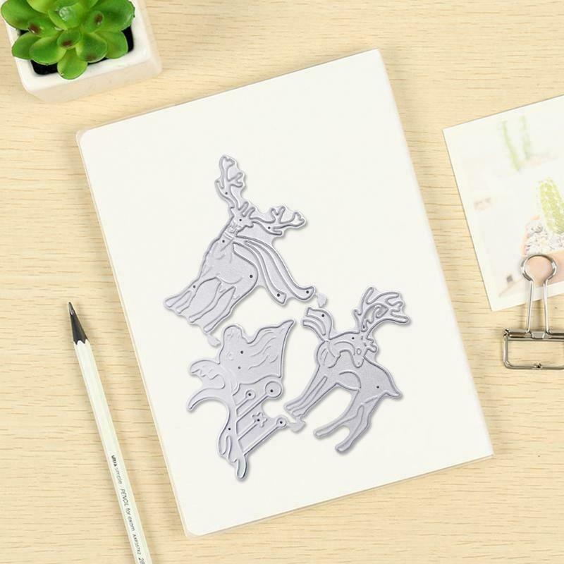 Christmas Elk Metal Cutting Dies Stencil DIY Scrapbooking Album Paper Card Mold