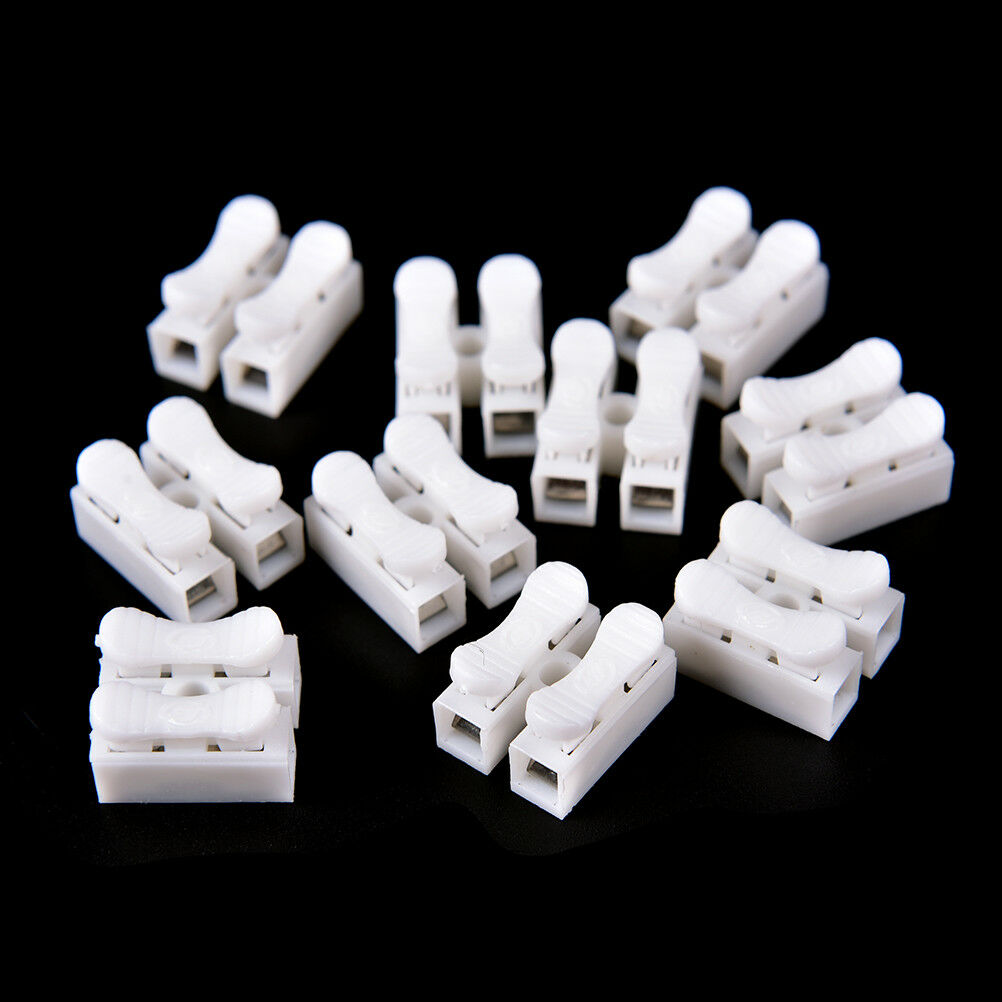 30x Self Locking mini 2Pin Cable Connectors Quick Splice Lock Wire Terminals Re