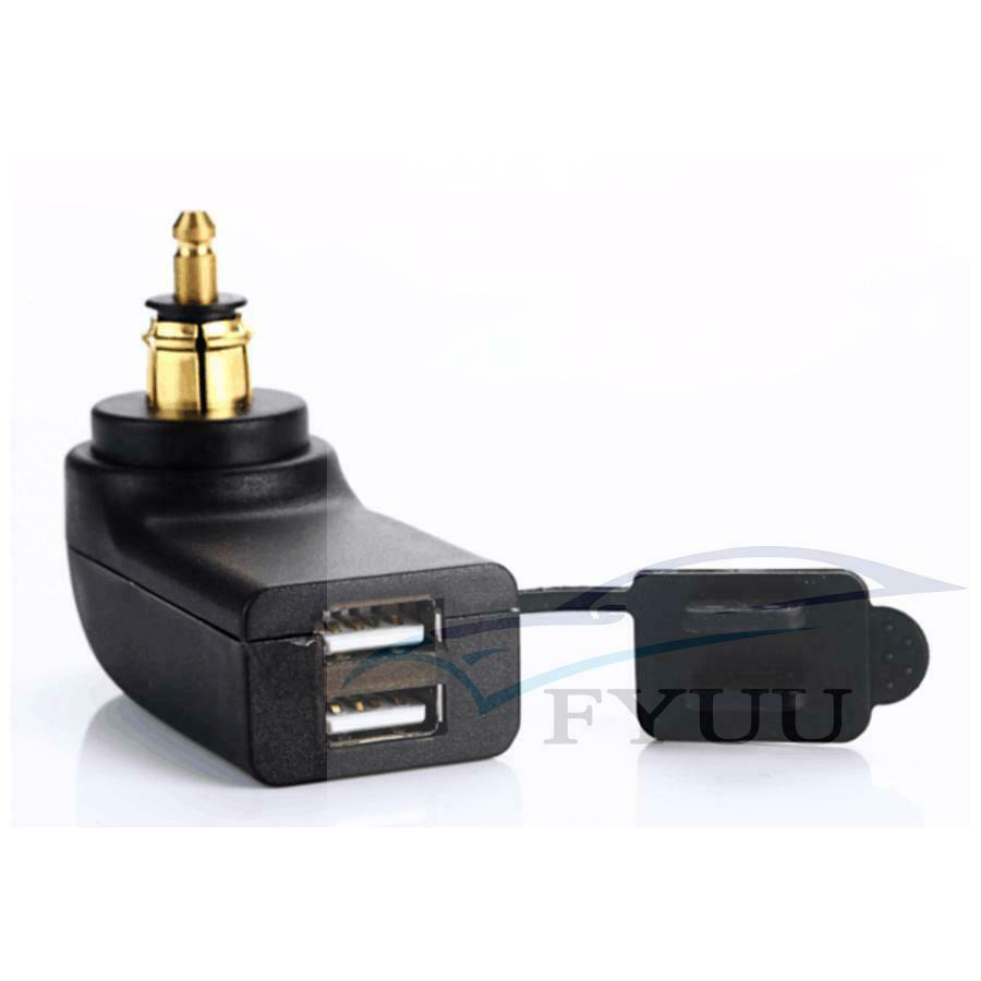 Motorcycle Charger Adapter Black Dual USB 4.8A Waterproof For BMW Din Hella Plug