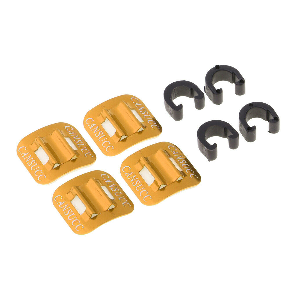 4 Sets Bicycle Brake Line Fixing Clips Mountain Bike Wire Holder Yellow