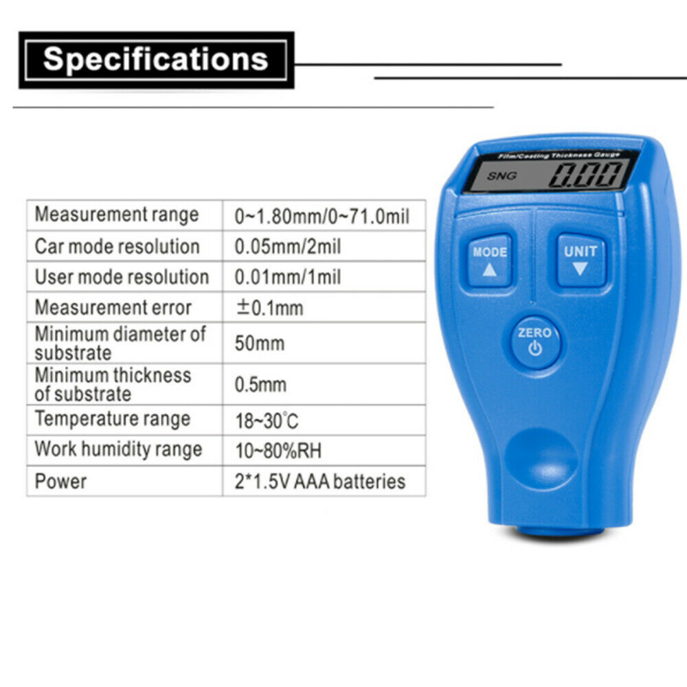 GM200 Thickness Gauges Film Paint Coating Car Magnetic Measurement Meter Tester