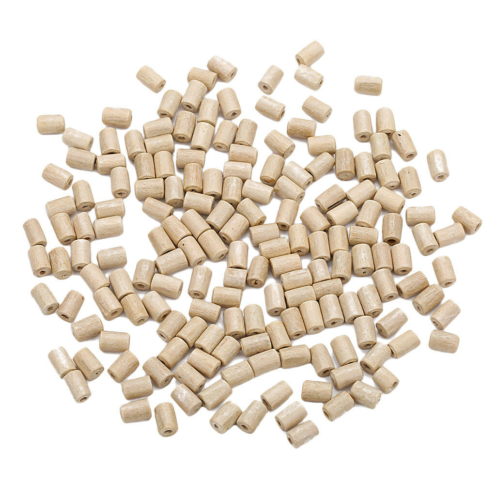 300X Wooden Loose Spacer Beads Tube Beads Jewelry Making Accessories Decors