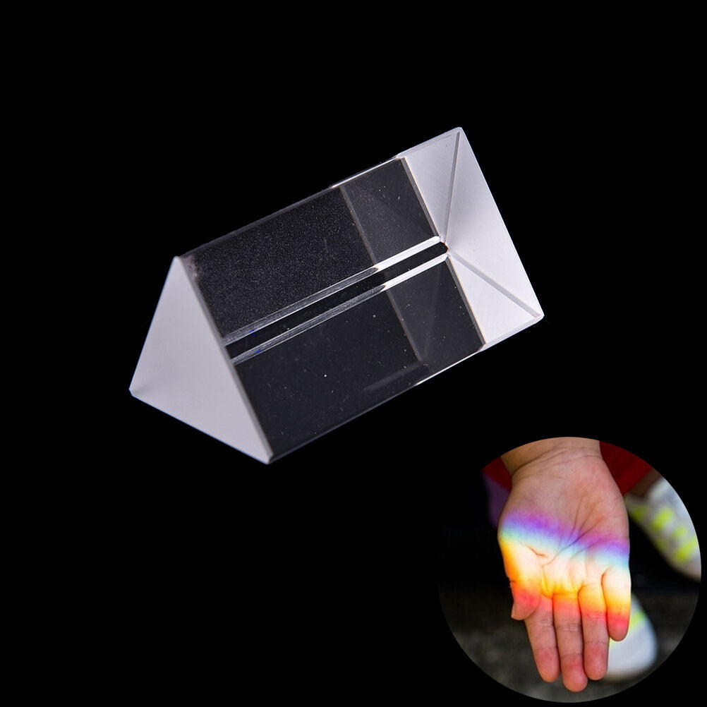 5cm Triangular Prism Teaching Optical Glass Triple Physics Light Spectrum NeBD