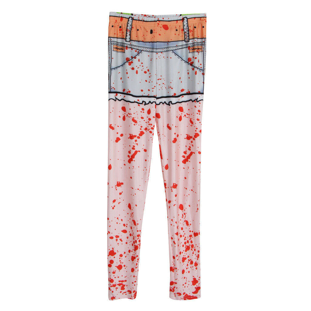 Scary Blood Splatter Printed Leggings Halloween Costume Woman Fancy Dress XL