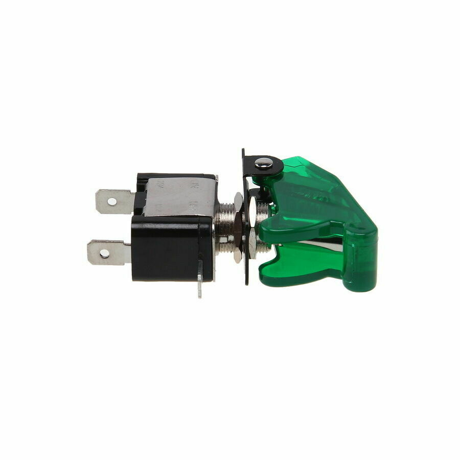 1PCS Green LED Light Toggle Rocker Ignition Switch On/Off Dustproof Proctector