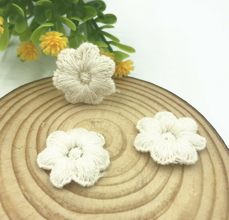 50X Cotton Flowers-shaped Apppliques patch Clothing decoration accessories 23mm