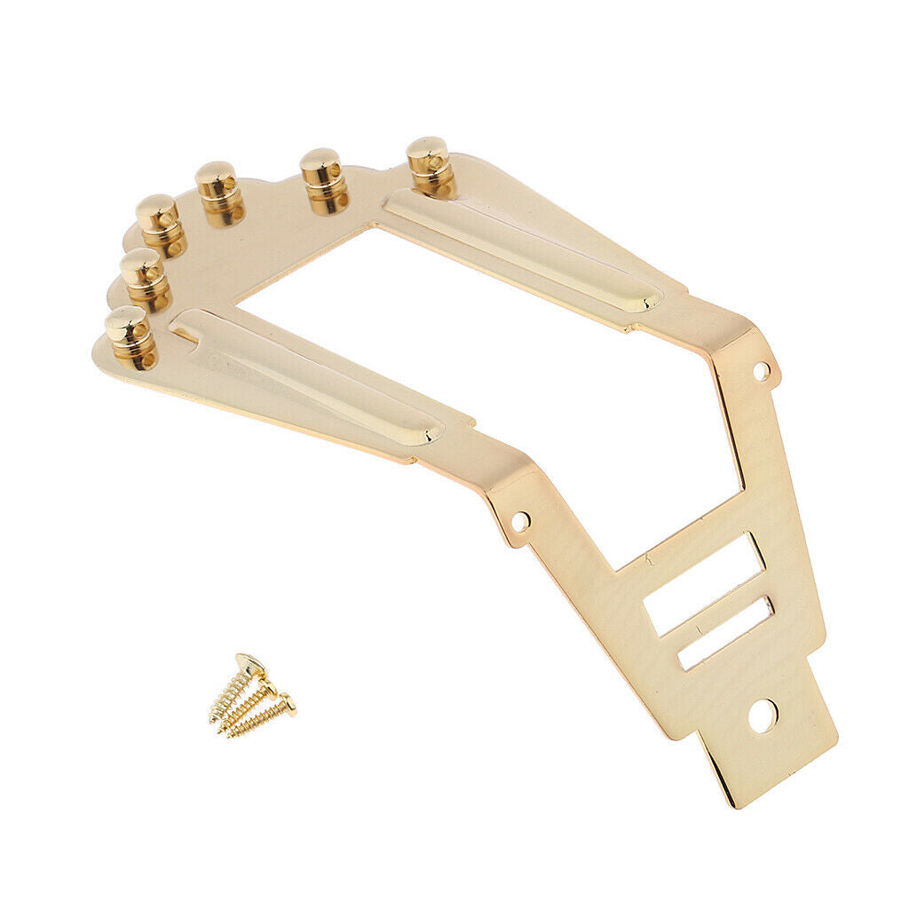 Metal 6 String Jazz Guitar Tailpiece Bridge for Archtop Guitar Replacement
