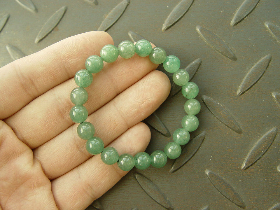 100% Natural Aventurine DongLing JADE Green 8mm Bead Beads Bangle Bracelet AAA