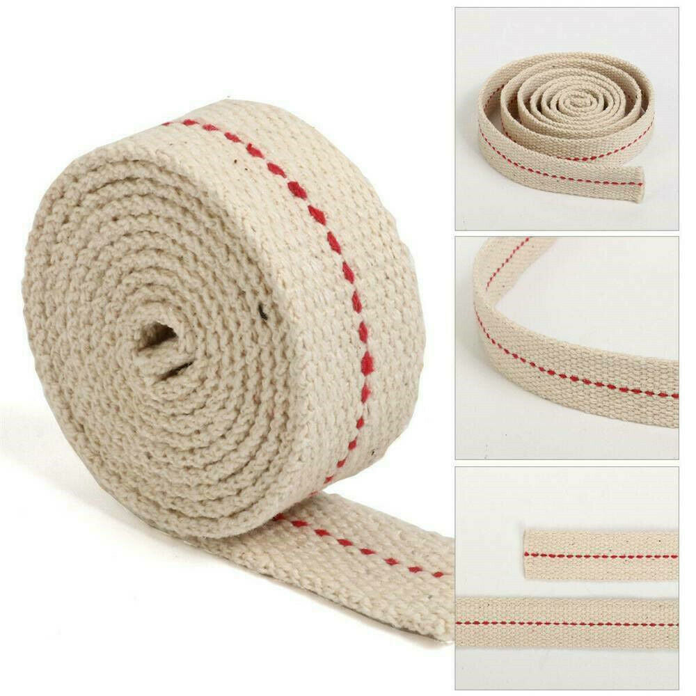 White Flat Cotton Oil Lamp Wick Roll For Oil Lamps and Lanterns 2CM*1M AU
