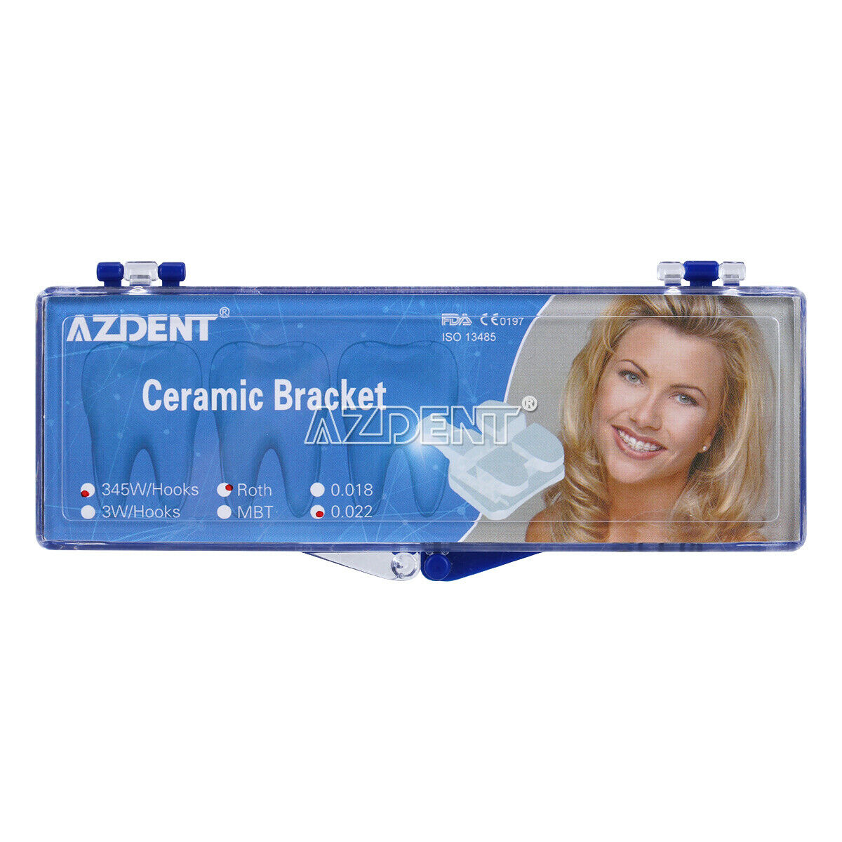 5 Box AZDENT Dental Orthodontic Bracket Ceramic Braces Roth 022 345 with Hooks