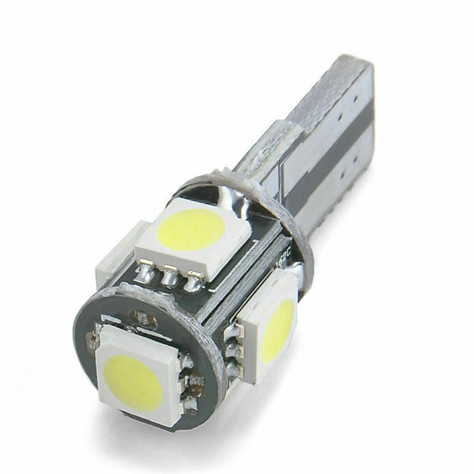 Xenon White 5-SMD T10 168 194 2825 LED Bulbs Interior License Plate Light 2pcs