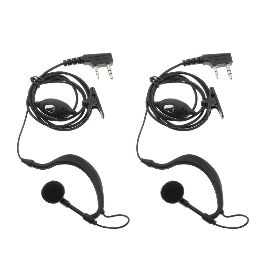 2PC 2 PIN Earpiece Ear Hook Interphone Earphone for BAOFENG UV5R+ BF-888S