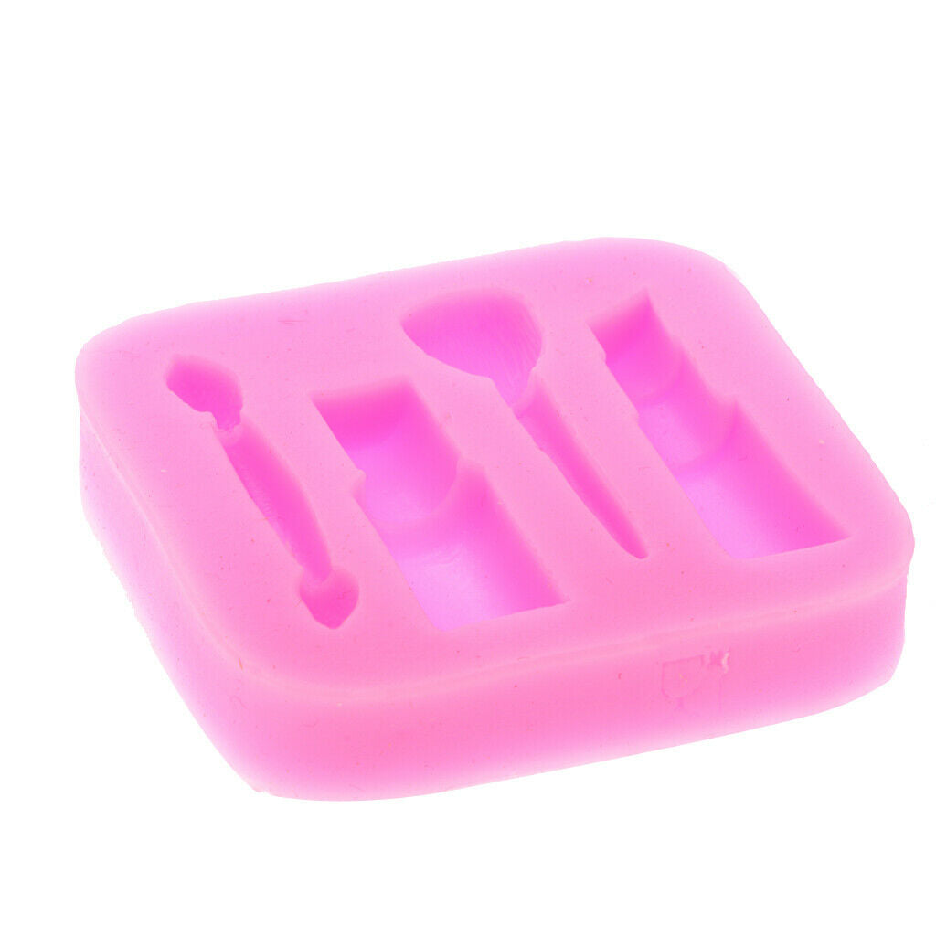 Set of 3 Silicone Fondant Cake Sugarcraft Mould Tools Lipstick Gem Frame