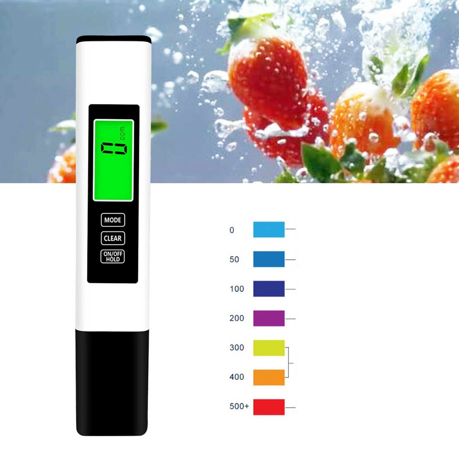 Drinking Water Tester 3 In 1 TDS Tester Pen 0-990ppm Multi-Function Meter