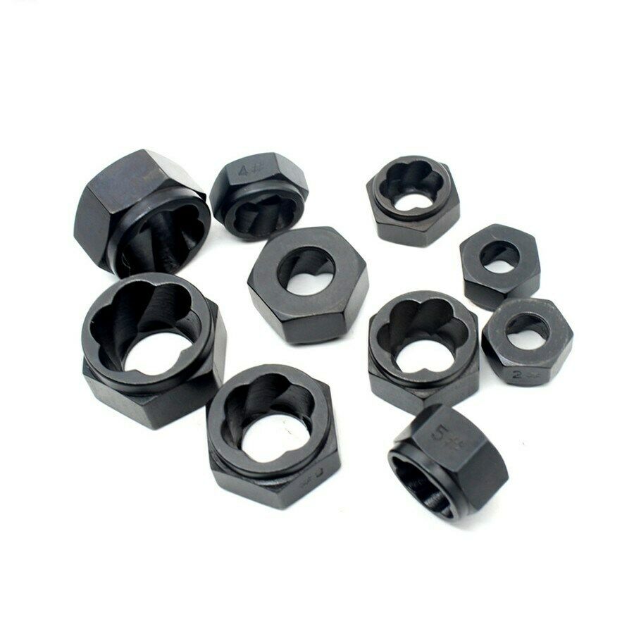 10x Damaged Rusted Bolt Nut Screw Remover Extractor Removal Tool Kit (#1 - #10)