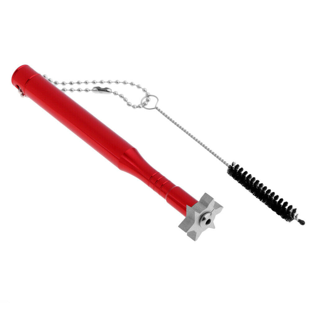 Golf Club Groove Sharpener & Brush Iron Wedge Regrooving Cleaning Tool Red