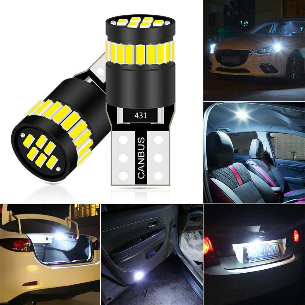 2X White T10 501 194 W5W SMD 24 LED 6000K Car CANBUS Error Free Wedge Light Bulb
