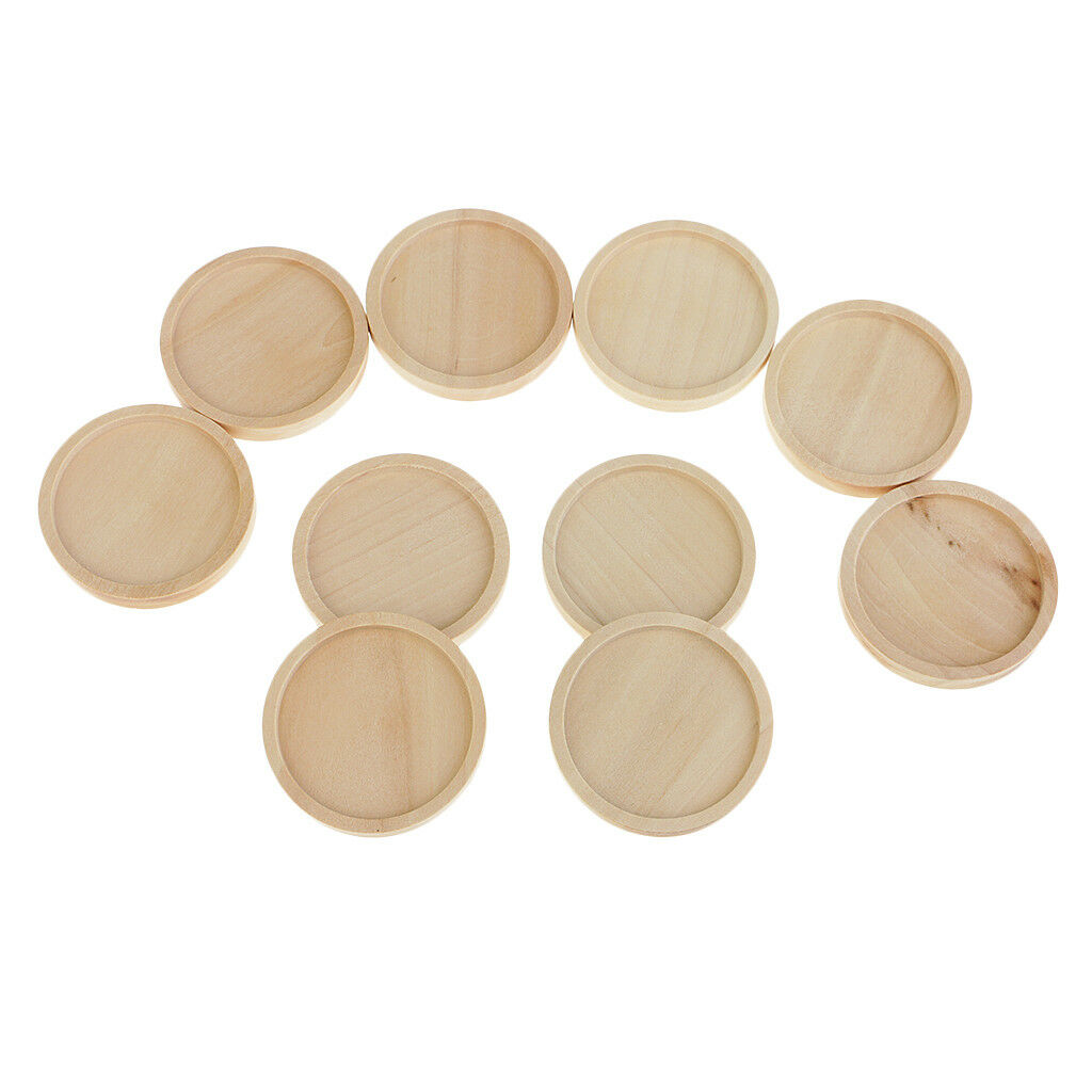 10 Pcs 30 mm Round Cabochon Base Wood Frame Pendants for DIY Jewelry Making