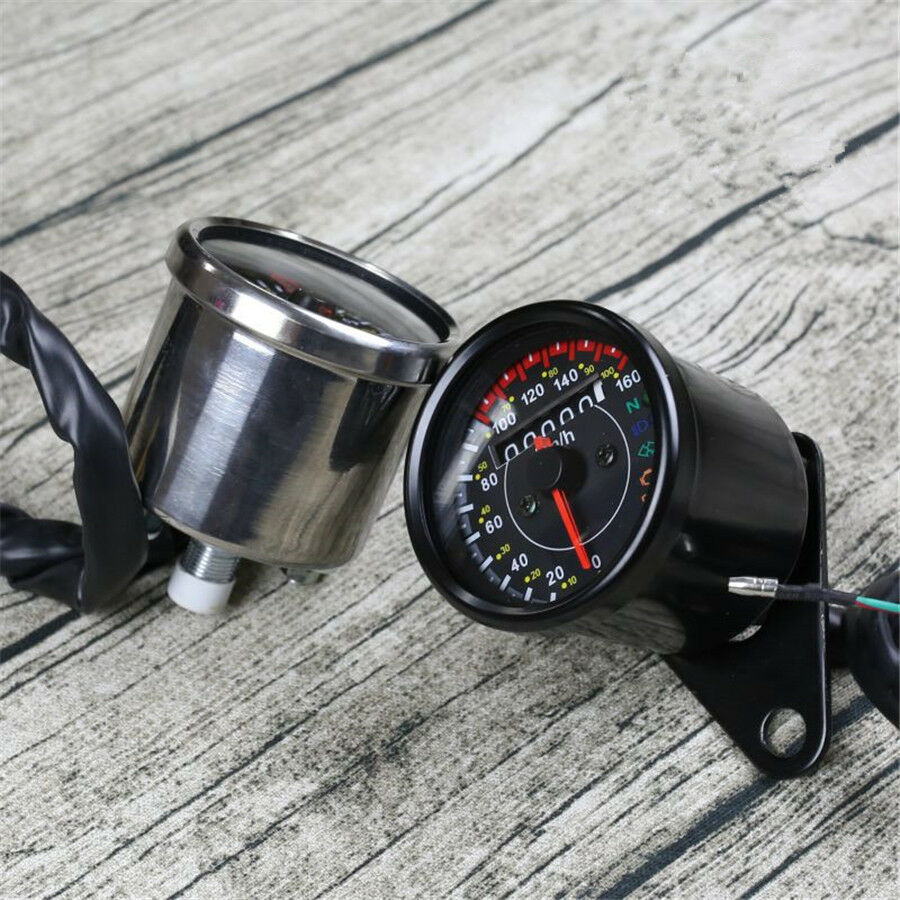 Retro motorcycles mini Stainless steel mechanical odometer speedometer KM/H MPH