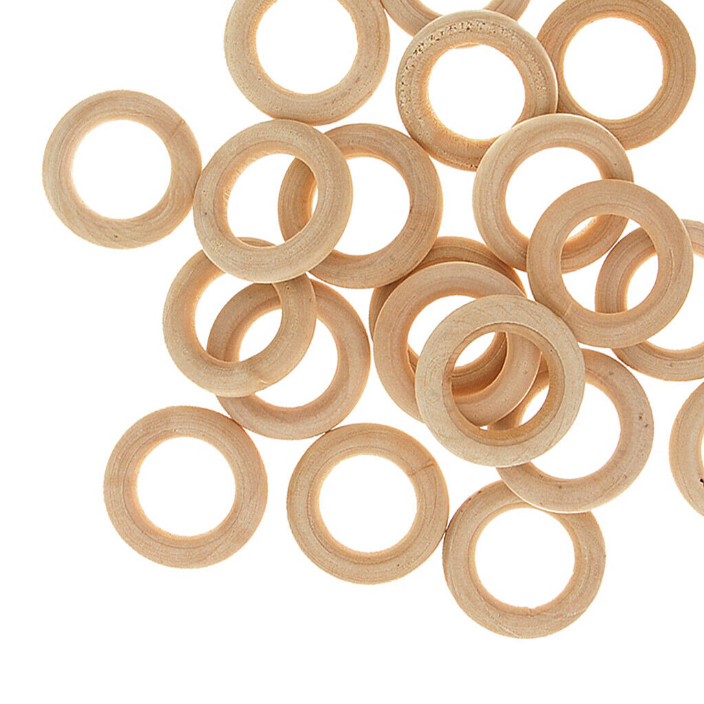 20x Wooden Linking Ring Natural Blank Wood Loop Craft Pendant Connector DIY 30mm