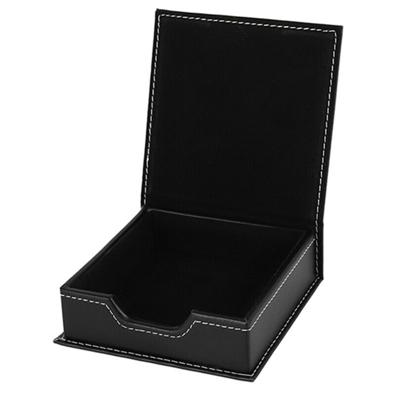Leather Memo Box Office School Supplies Desk Accessories Organizer Card HolderH8