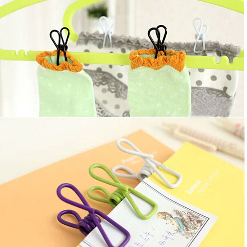 New Metal Clamp Clothes Laundry Hangers Strong Grip Washing Line Pin Pegs.l8