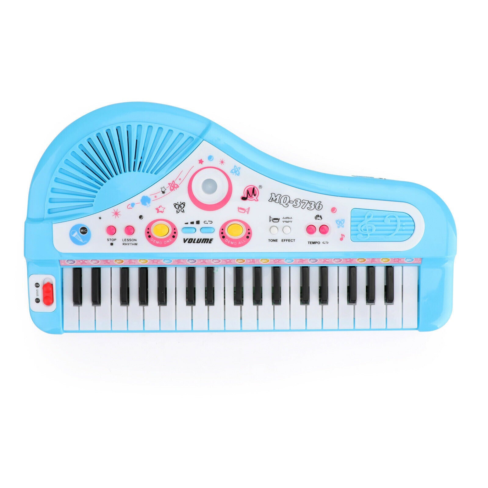 37 Keys Electronic Keyboard Music Kid Electric Piano + Mic & Adapter Blue CA
