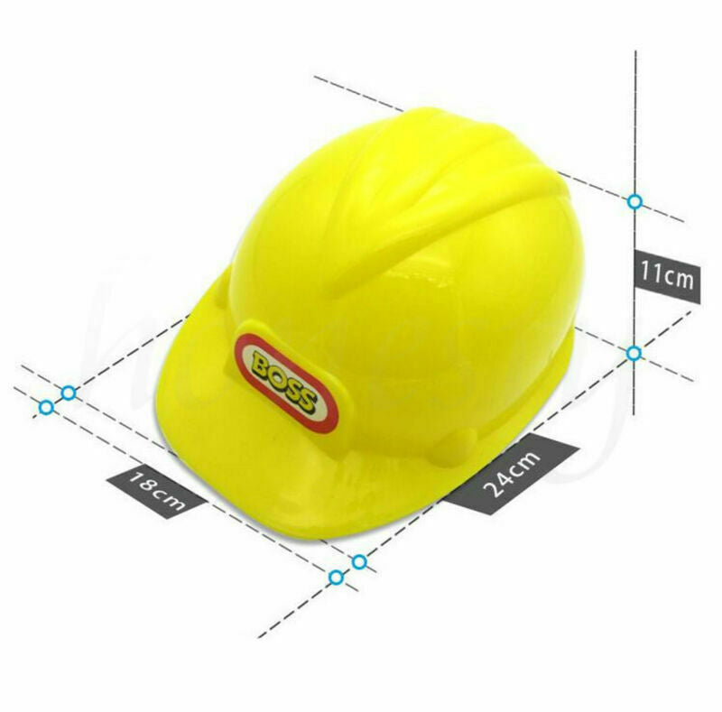 Kids Builder Engineer Construction Worker Safety Helmet Fancy Dress Accessory