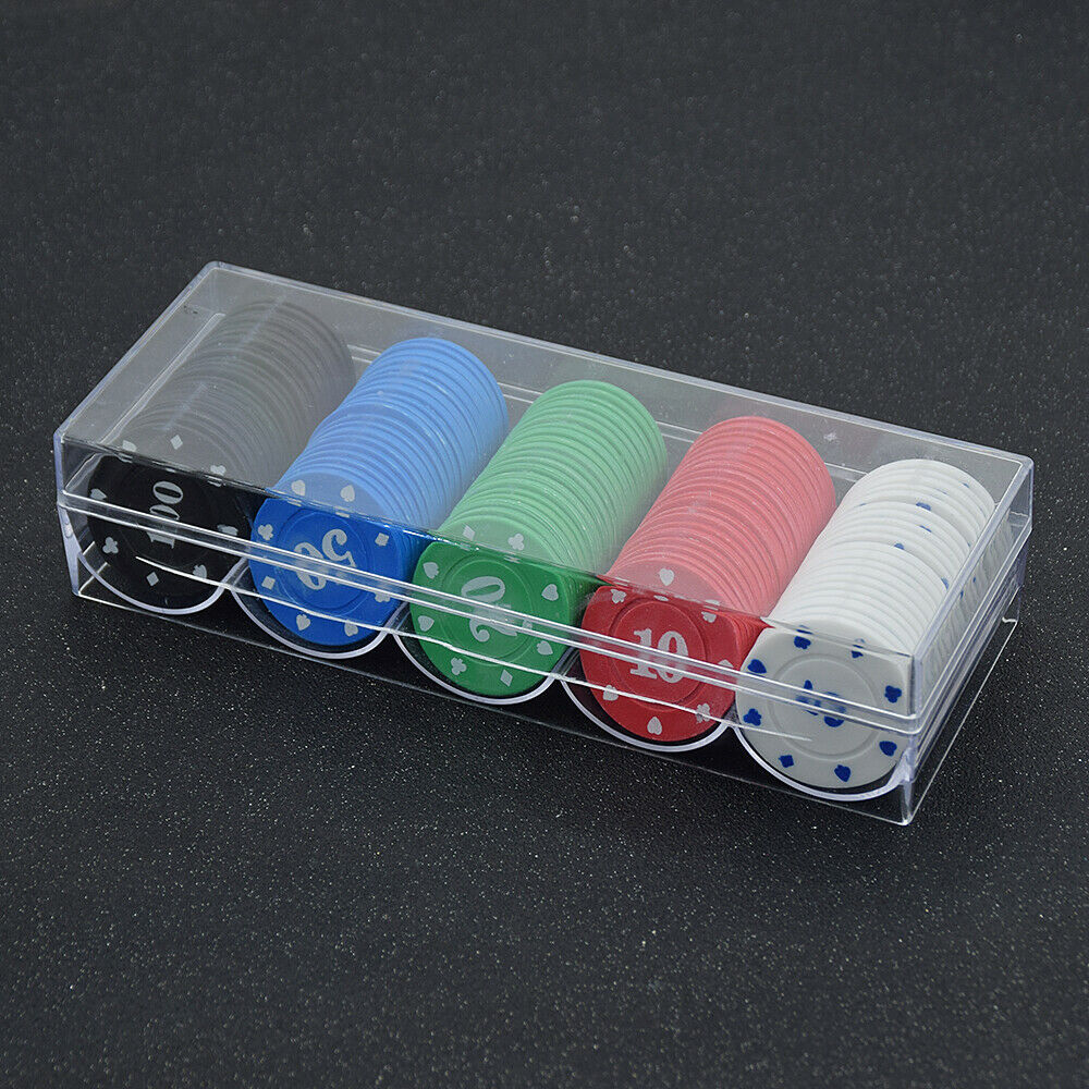 100Pcs Poker Chips Monte Carlo 4 Gram Choice of 5 Denominations Game Baccarat