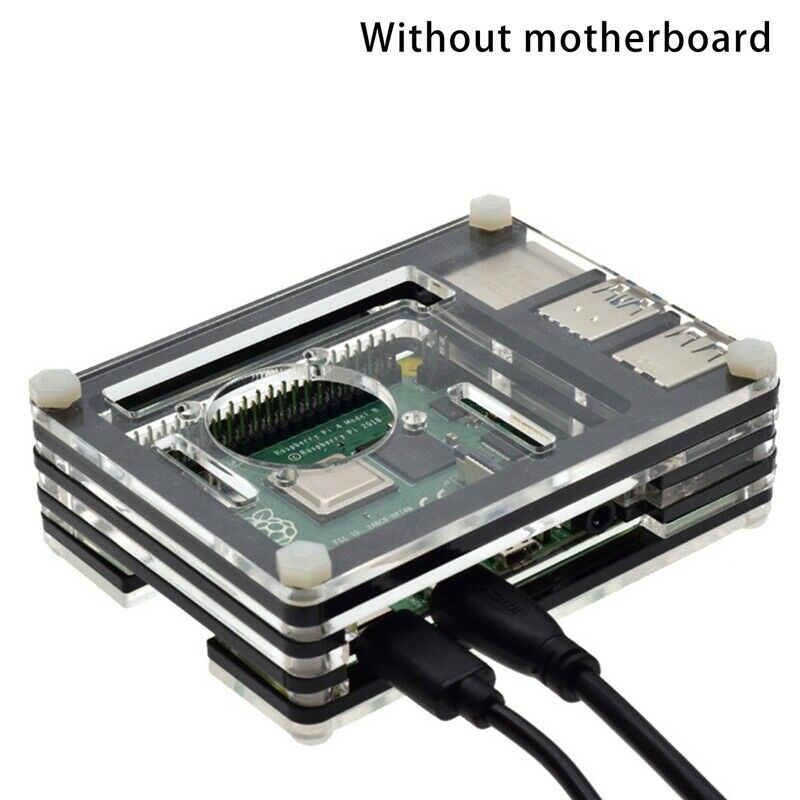 Suitable for Raspberry Pi 3 Case 9-Layer Acrylic Cover Case with Cooling Fan aG4