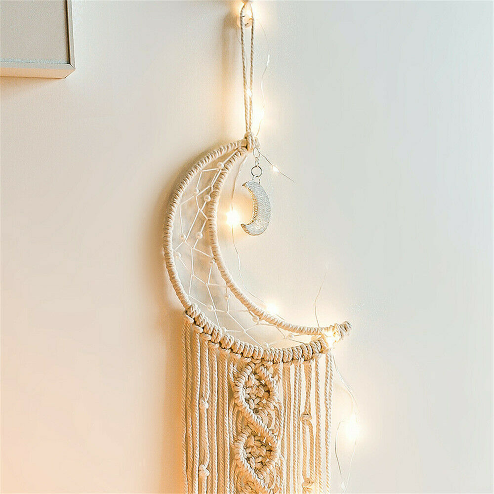 Artistic style Home Art Decor Moon Handmade Macrame Woven Wall Hanging
