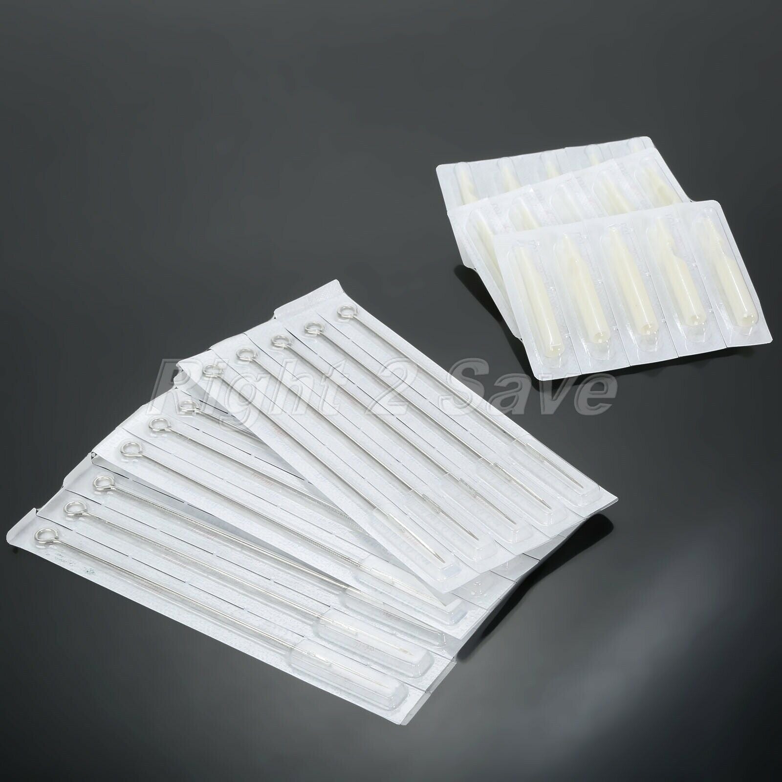 Professional Sterilized 9RL Tattoo Needles +Disposable 9RT Tattoo Tubes Tips Set