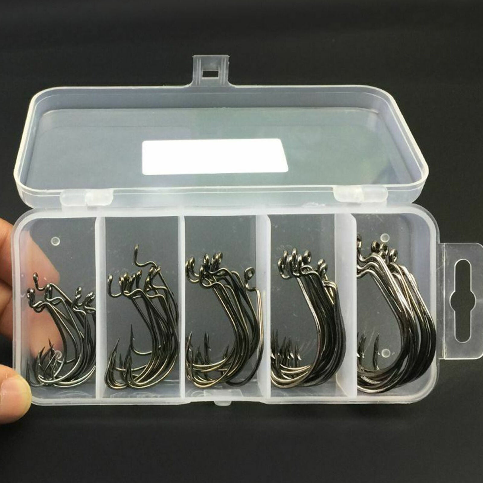 High Carbon Steel 51Pcs Fishing Hooks Worm Senko Bait Jig Fish Hooks