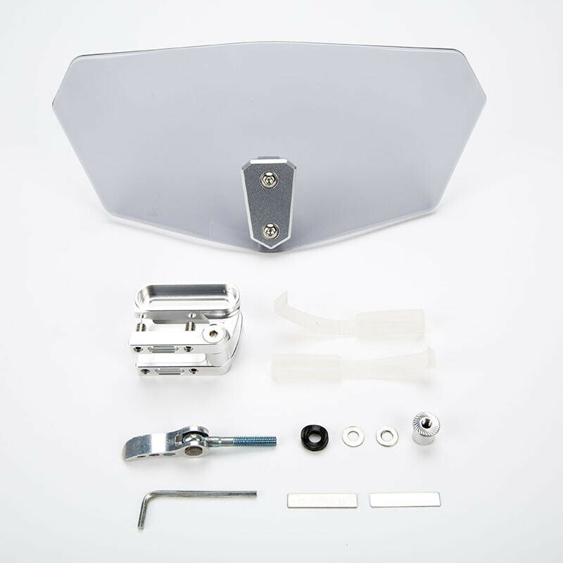 One Smoky Gray Metal Universal Motorcycle heighten windshield Extension Kit New
