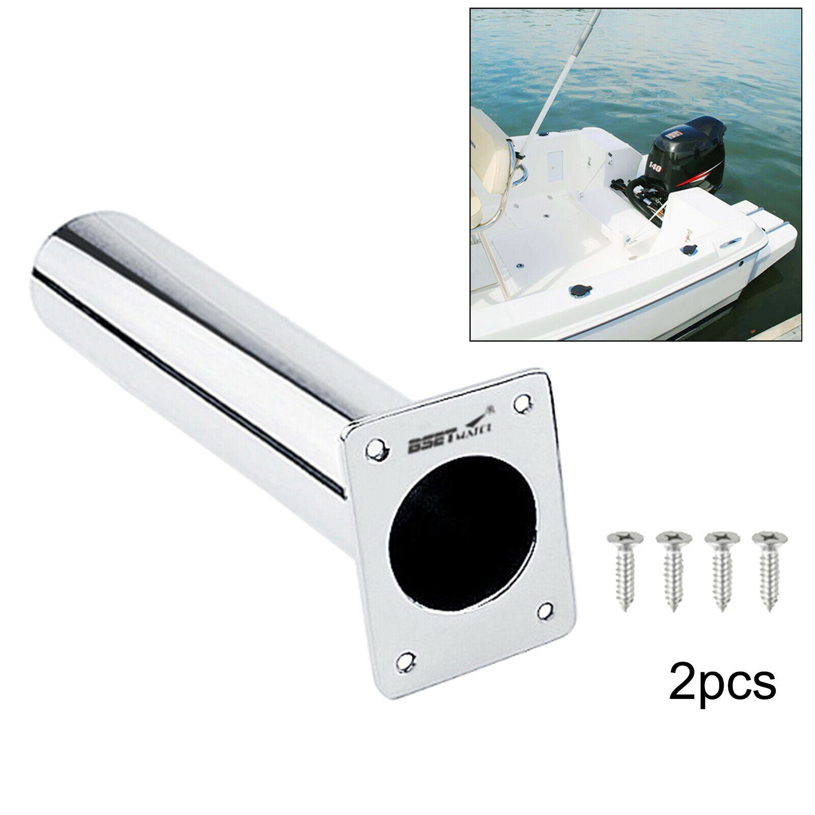 2pcs 8 "marine fishing rod stand flush-mounted fishing rod holder 0 degrees