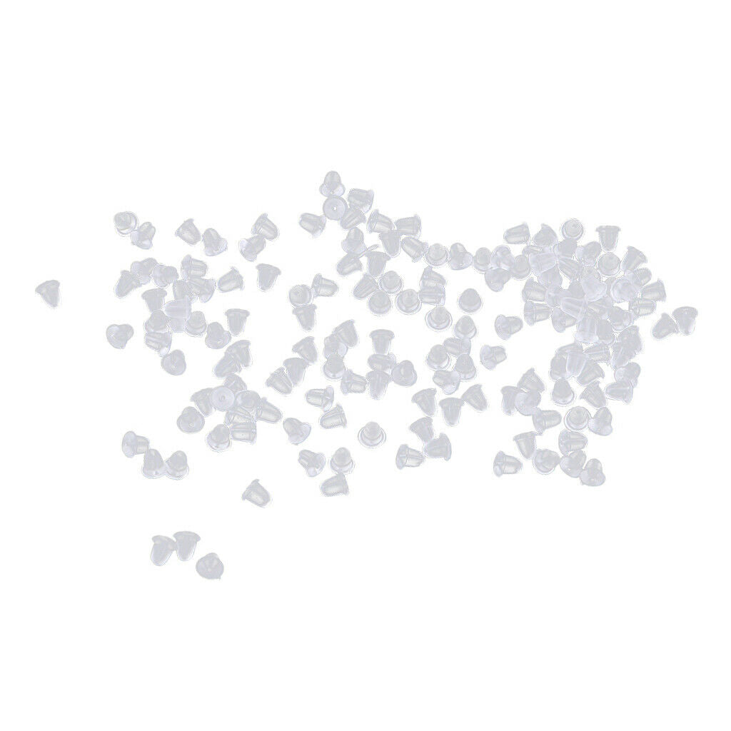 150 Pcs Silicone Earring Backs Rubber Earrings Backs Stoppers Soft Clear