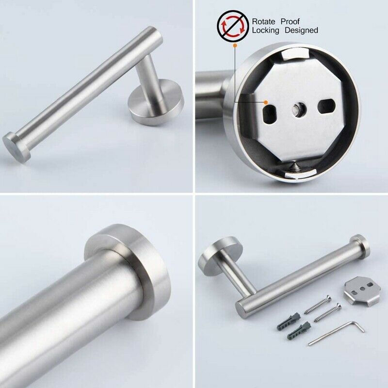 4 Pcs Bathroom Accessory Kit Bathroom Hardware Kit Brushed Wall Hanging-InclN7A1
