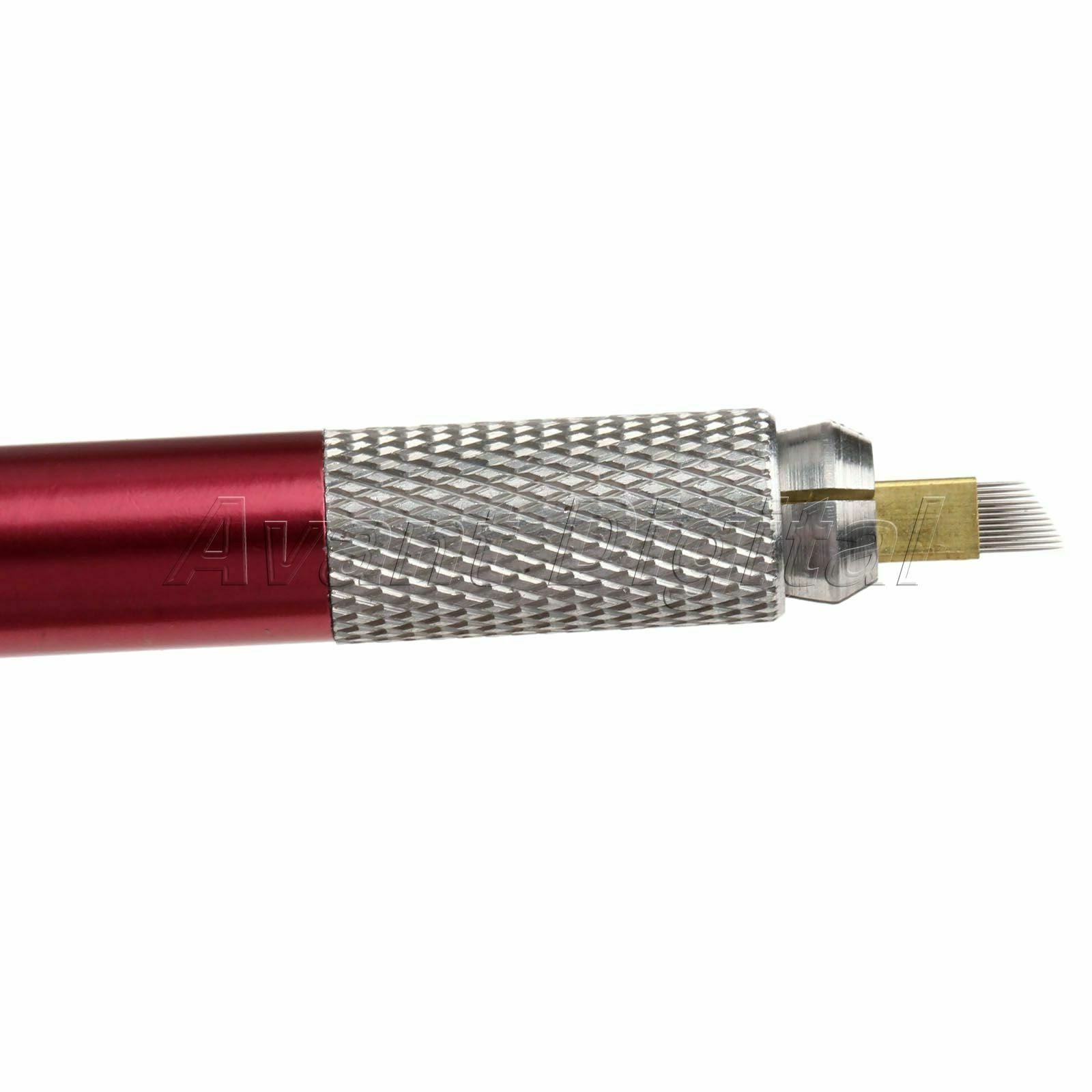 Manual Microblading Tattoo Pen + 10pc 12pin Blade Needle Makeup Eyebrow Tools