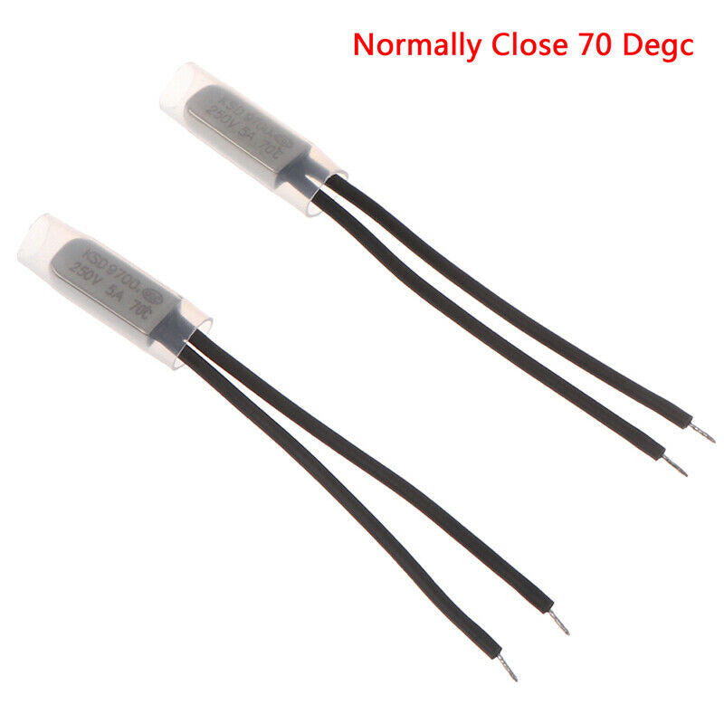 2 PCS Thermal Switch 70C Normally Closed 250V 5A Temperature Control SwitcheY WF